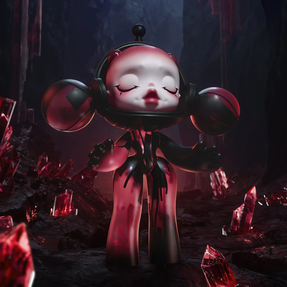 MEGA α SKULLPANDA 1000% Red Crystal