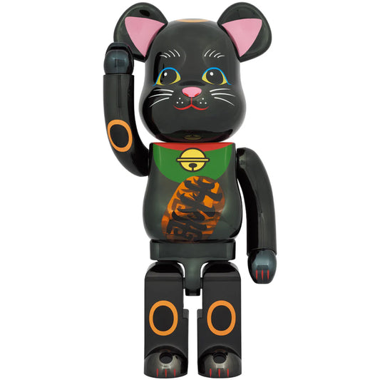 BE@RBRICK MANEKINEKO BLACK PLATED LUMINOUS 1000％